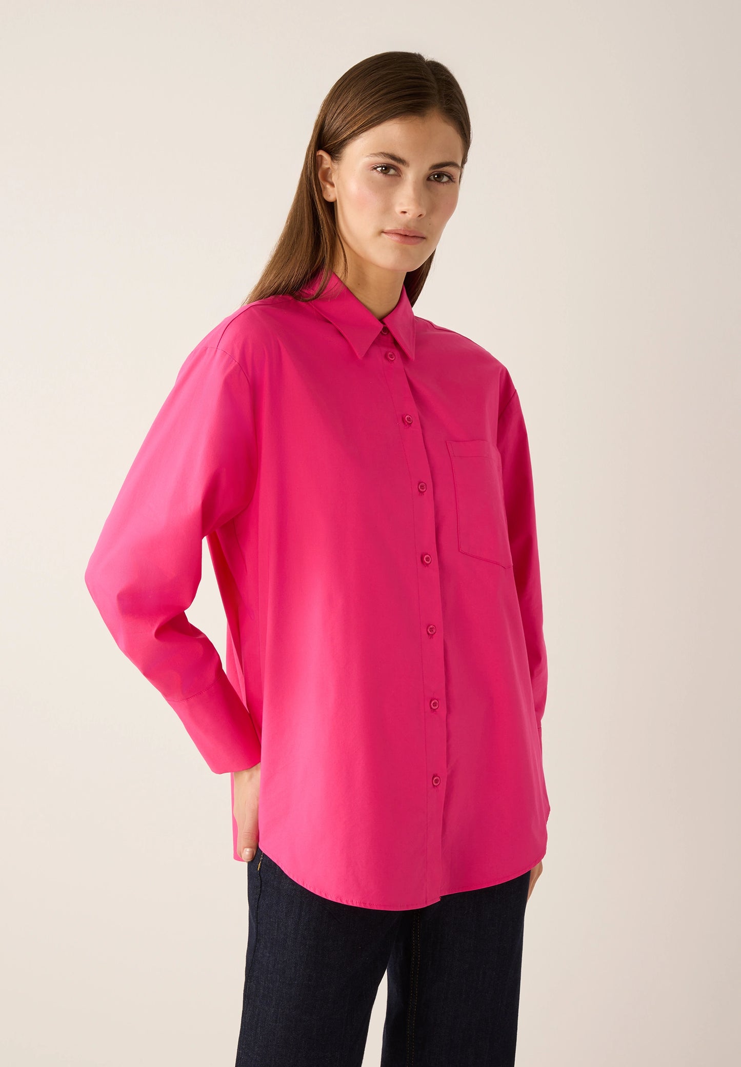 Pinkki Oversize Kauluspaita