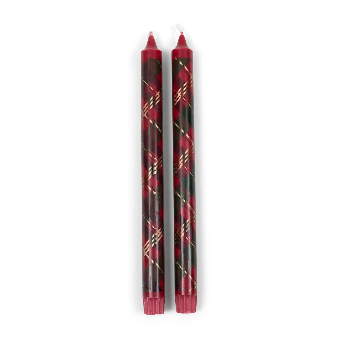 Tartan Dinner Candles 2 pieces - Lyhdyt ja kynttilät