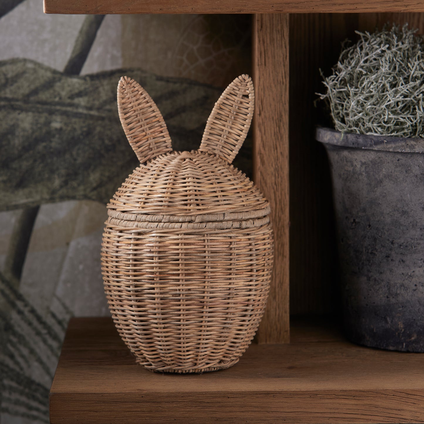 Rustic Rattan Easter Rabbit Basket Kori