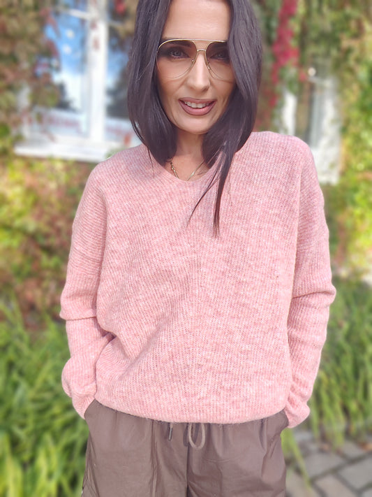 Thora V-Neck Knit - Vaaleanpunainen / L - Yläosat