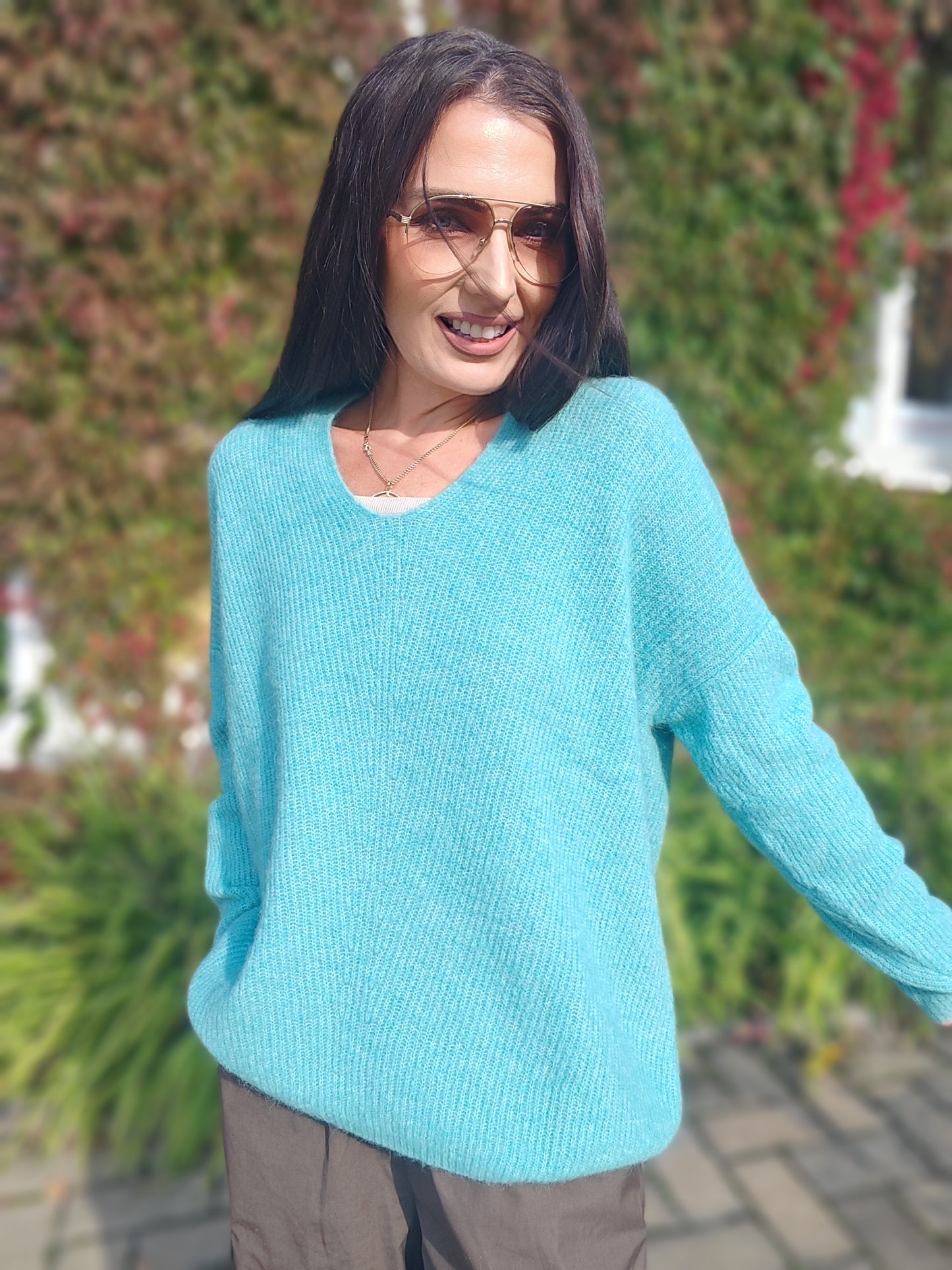 Thora V-Neck Knit - Minttu / L - Yläosat