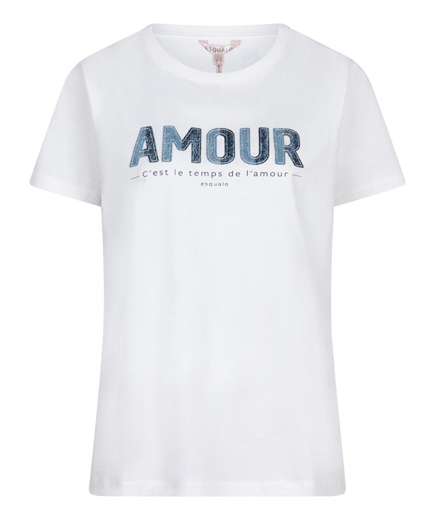 Amour T-paita - Denim / S - Yläosat