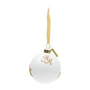 Christmas Star Ornament white Dia 8 The Christmas Star Ornament White is made from classic gold and white glass, and is 8