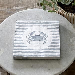 Paper Napkin Happy Crab Even if the sea is far away, you can still hand out these cheerful napkins with a blue crab in a