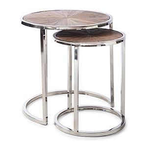 Greenwich End Table S/2 This beautiful set of side tables is made of recycled wood which gives a cool and old look. Together