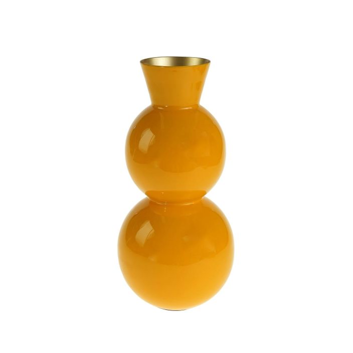 Vase orange iron enamelled 15x32cm