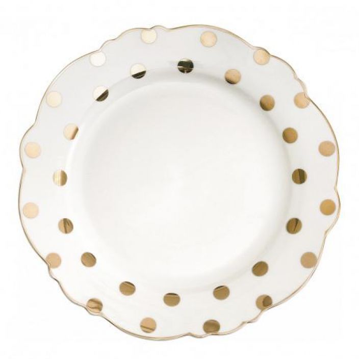 dessert plate golden dots
