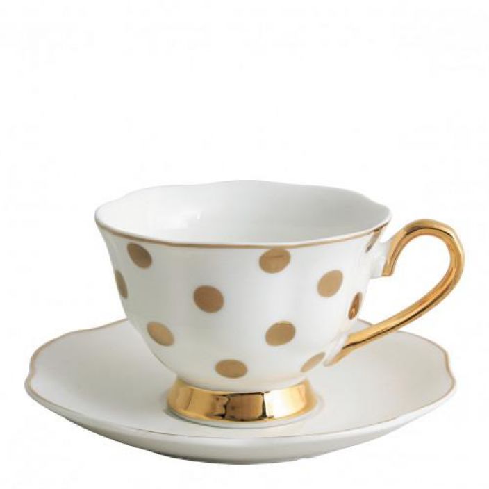 tea cup set golden
