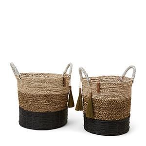 Bandung Basket s/2 The baskets in the Bandung series are made of eelgrass. This strong material does not absorb moisture and