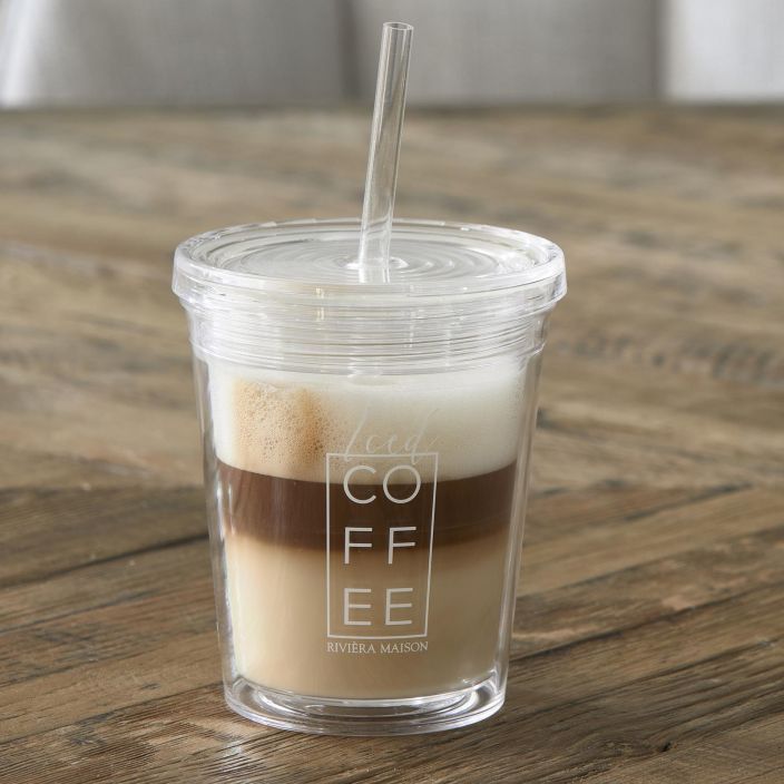 Ice Cold Coffee To Go Cup &amp; Straw