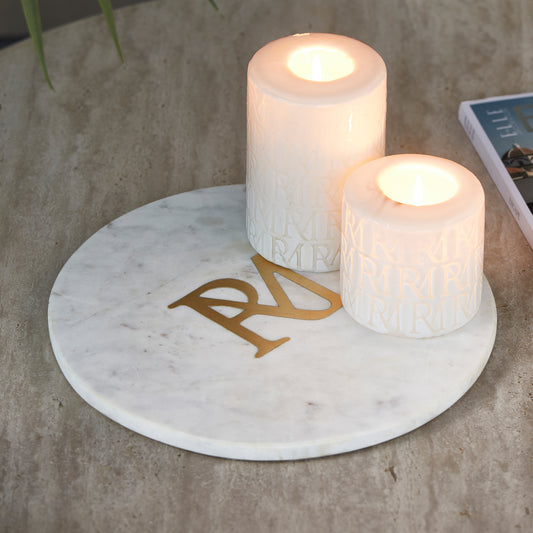 RM Monogram Marble Kynttilätarjotin