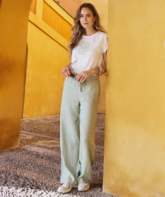 Pellava Housu Soft Green